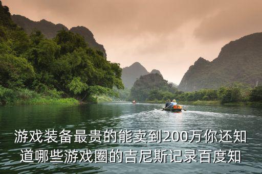 游戏中最贵的游戏装备多少钱，游戏装备最贵的能卖到200万你还知道哪些游戏圈的吉尼斯记录百度知