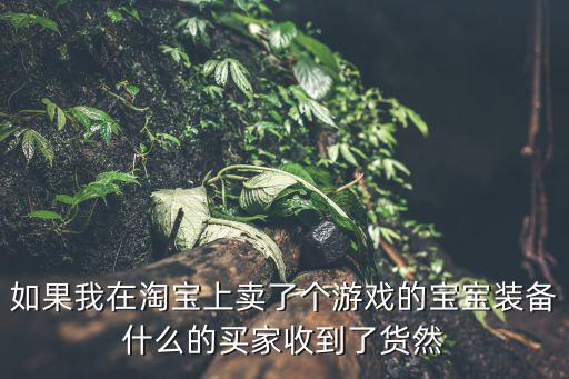 如果我在淘宝上卖了个游戏的宝宝装备什么的买家收到了货然