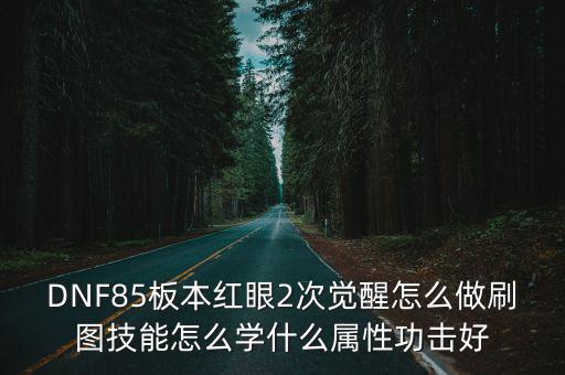 dnf红狗 玩什么属性，DNF85板本红眼2次觉醒怎么做刷图技能怎么学什么属性功击好