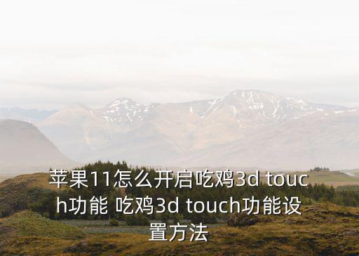 苹果11怎么开启吃鸡3d touch功能 吃鸡3d touch功能设置方法