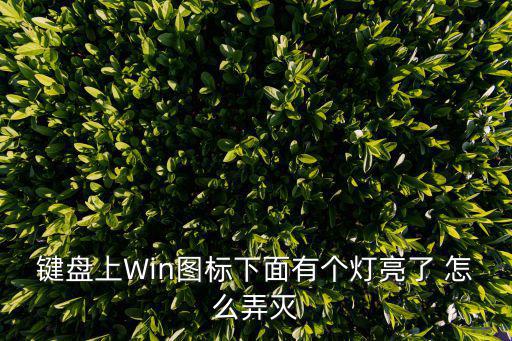 键盘上Win图标下面有个灯亮了 怎么弄灭