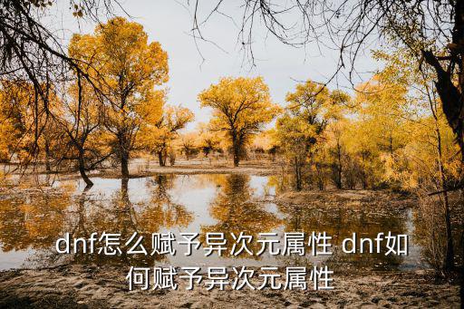 dnf怎么赋予异次元属性 dnf如何赋予异次元属性