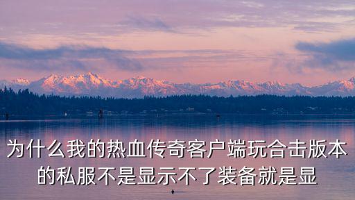 为什么我的热血传奇客户端玩合击版本的私服不是显示不了装备就是显