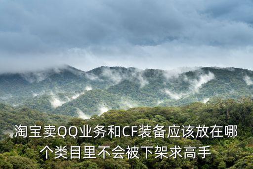 淘宝店游戏装备类目怎么选，淘宝卖QQ业务和CF装备应该放在哪个类目里不会被下架求高手