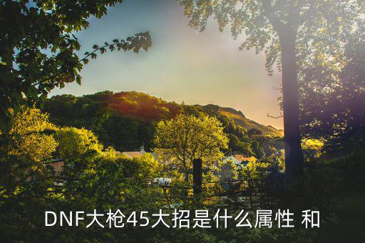 DNF大枪45大招是什么属性 和