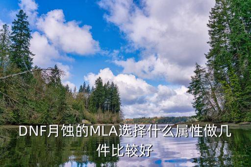 DNF月蚀的MLA选择什么属性做几件比较好