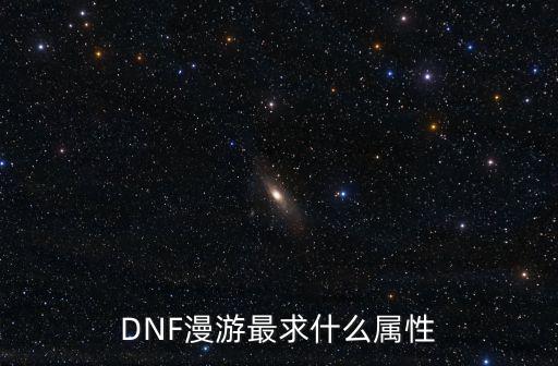 dnf漫游打什么攻击属性，DNF漫游最求什么属性