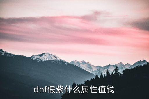 dnf假紫什么属性值钱