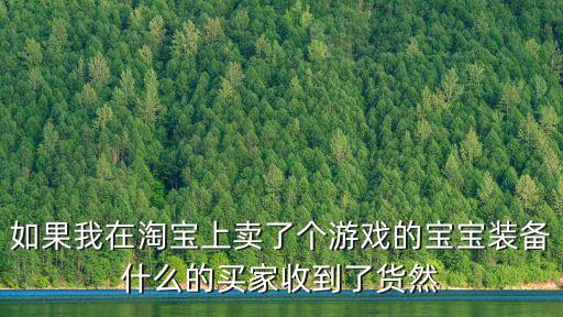 如果我在淘宝上卖了个游戏的宝宝装备什么的买家收到了货然