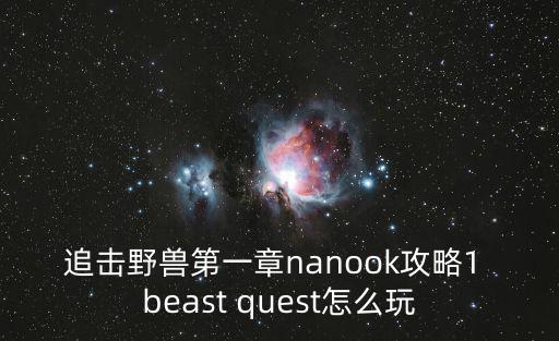 追击野兽第一章nanook攻略1 beast quest怎么玩