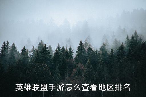 英雄联盟手游怎么查看地区排名