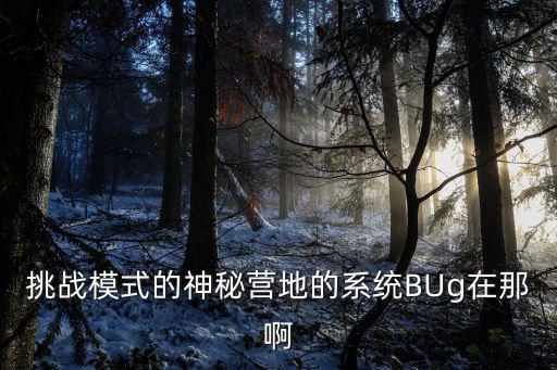 凹凸手游里出现bug怎么办，挑战模式的神秘营地的系统BUg在那啊