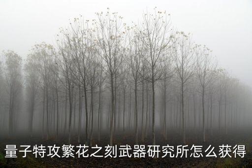 量子特攻手游怎么得，量子特攻繁花之刻武器研究所怎么获得