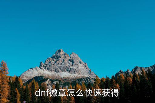 dnf徽章怎么快速获得