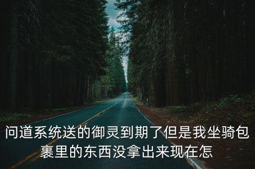 问道系统送的御灵到期了但是我坐骑包裹里的东西没拿出来现在怎