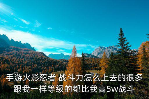 手游火影忍者 战斗力怎么上去的很多跟我一样等级的都比我高5w战斗