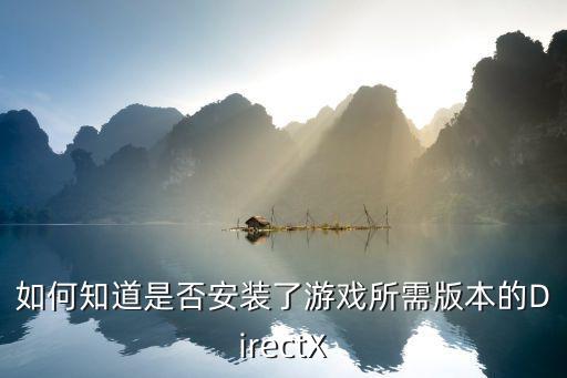 如何知道是否安装了游戏所需版本的DirectX