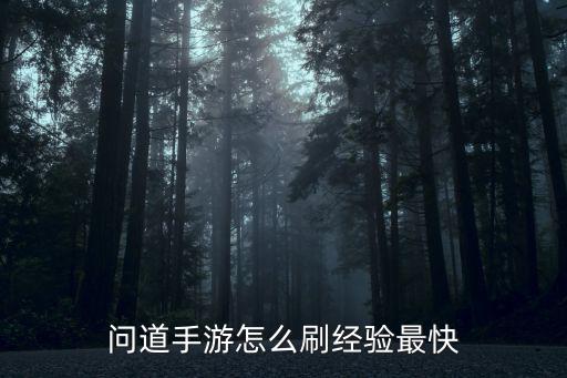 问道手游怎么刷经验最快