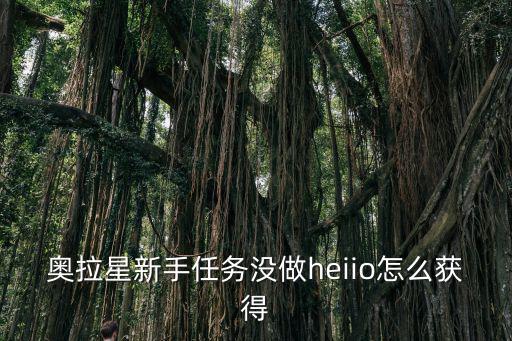 奥拉星新手任务没做heiio怎么获得