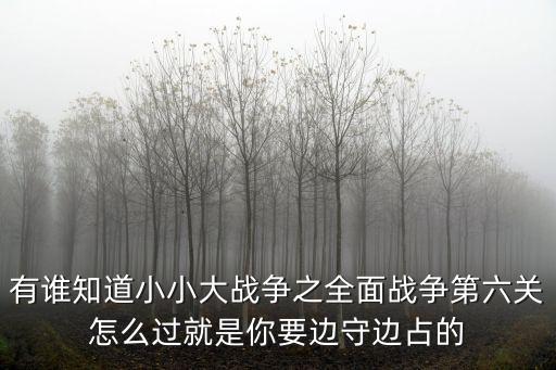 全面战争手游第六章第6关怎么过，hambo第六大关第6小关怎么过 求解 谢谢