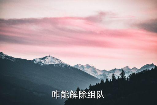 咋能解除组队