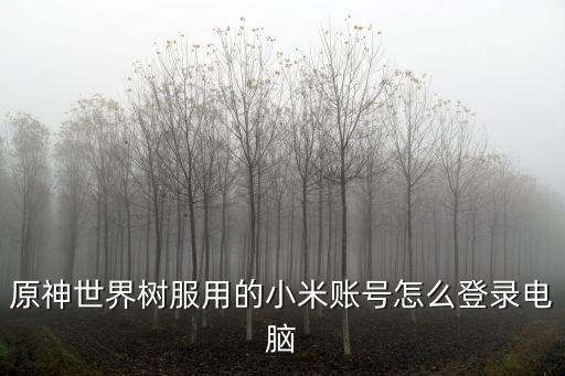 原神世界树服用的小米账号怎么登录电脑