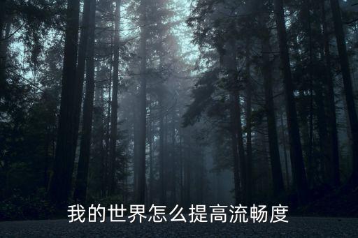 我的世界怎么提高流畅度