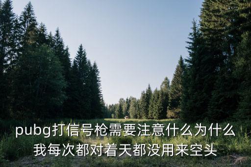 pubg打信号枪需要注意什么为什么我每次都对着天都没用来空头