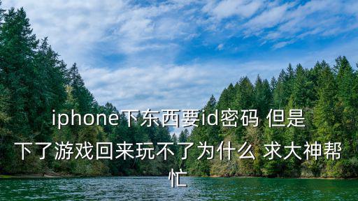 iphone下东西要id密码 但是下了游戏回来玩不了为什么 求大神帮忙