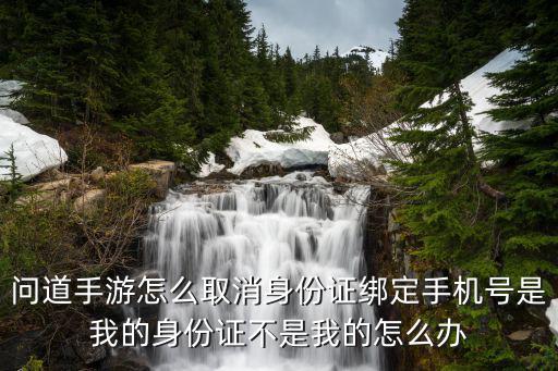 问道手游怎么取消身份证绑定手机号是我的身份证不是我的怎么办