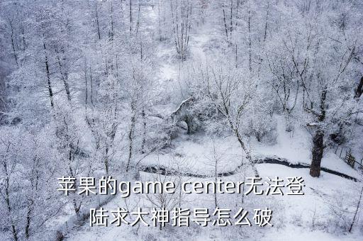 苹果的game center无法登陆求大神指导怎么破