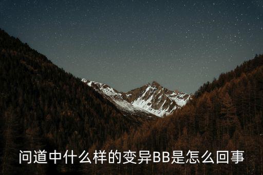 问道中什么样的变异BB是怎么回事