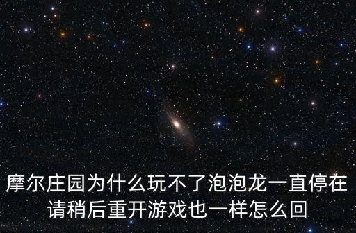 摩尔庄园为什么玩不了泡泡龙一直停在请稍后重开游戏也一样怎么回