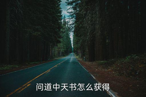 问道中天书怎么获得