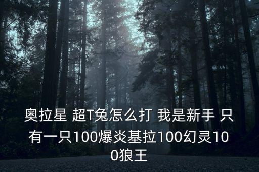 奥拉星 超T兔怎么打 我是新手 只有一只100爆炎基拉100幻灵100狼王