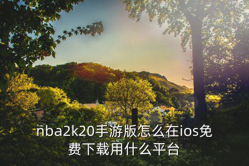 nba2k20手游版怎么在ios免费下载用什么平台