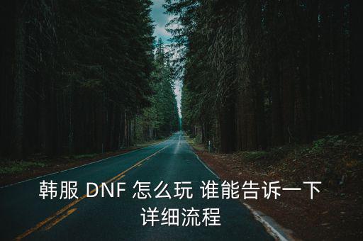 dnf韩服手游后期怎么玩，DNF韩服怎么玩