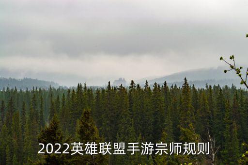 2022英雄联盟手游宗师规则