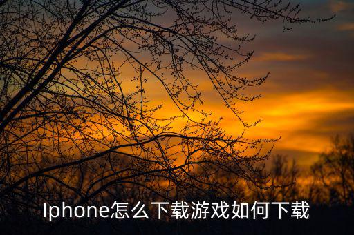 Iphone怎么下载游戏如何下载