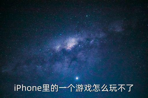 iPhone里的一个游戏怎么玩不了