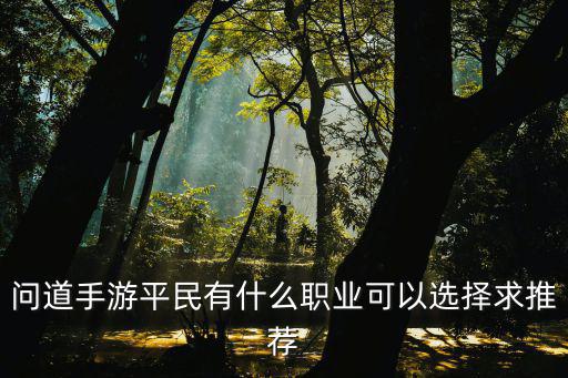 问道手游平民有什么职业可以选择求推荐