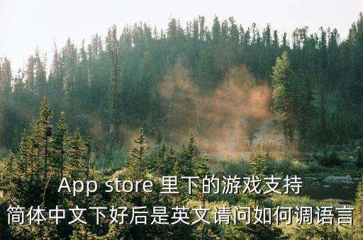 App store 里下的游戏支持简体中文下好后是英文请问如何调语言