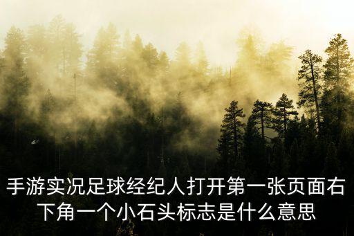 手游实况足球经纪人打开第一张页面右下角一个小石头标志是什么意思