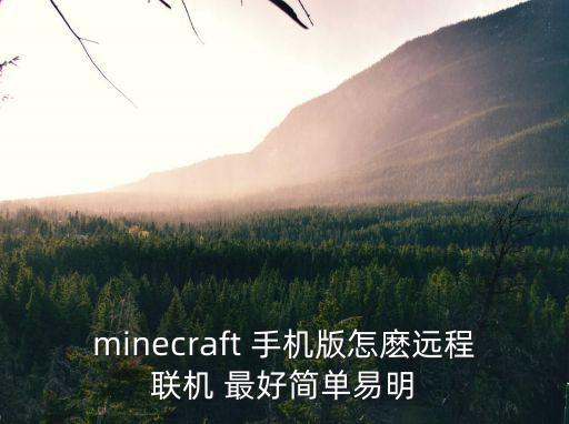 minecraft 手机版怎麽远程联机 最好简单易明