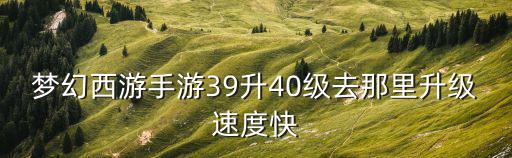 手游梦幻西游39怎么快速升级，梦幻西游39级到50级怎么升级快