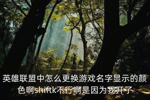 英雄联盟中怎么更换游戏名字显示的颜色啊shiftk不行啊是因为我开了