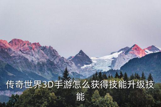 传奇世界3D手游怎么获得技能升级技能