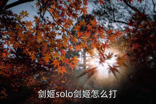 剑姬solo剑姬怎么打