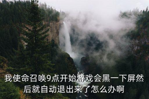 我使命召唤9点开始游戏会黑一下屏然后就自动退出来了怎么办啊