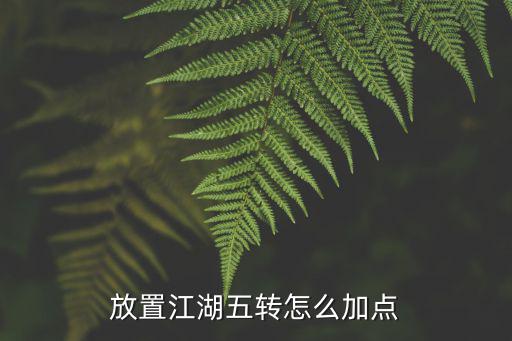 放置江湖五转怎么加点